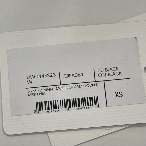 NWT Marine Serre Bralette SS23 Black Logos Size XS - Picture 12 of 12